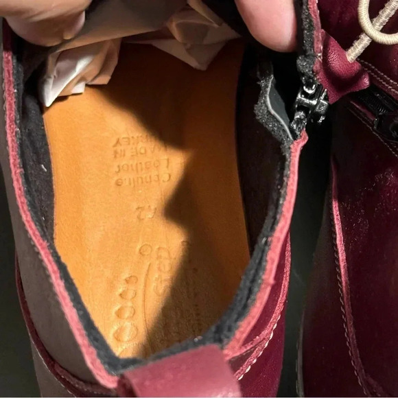 Spring Step 42 Nespea Ankle Comfort Wedge Booties Burgundy Leather Western NIB - Picture 4 of 7